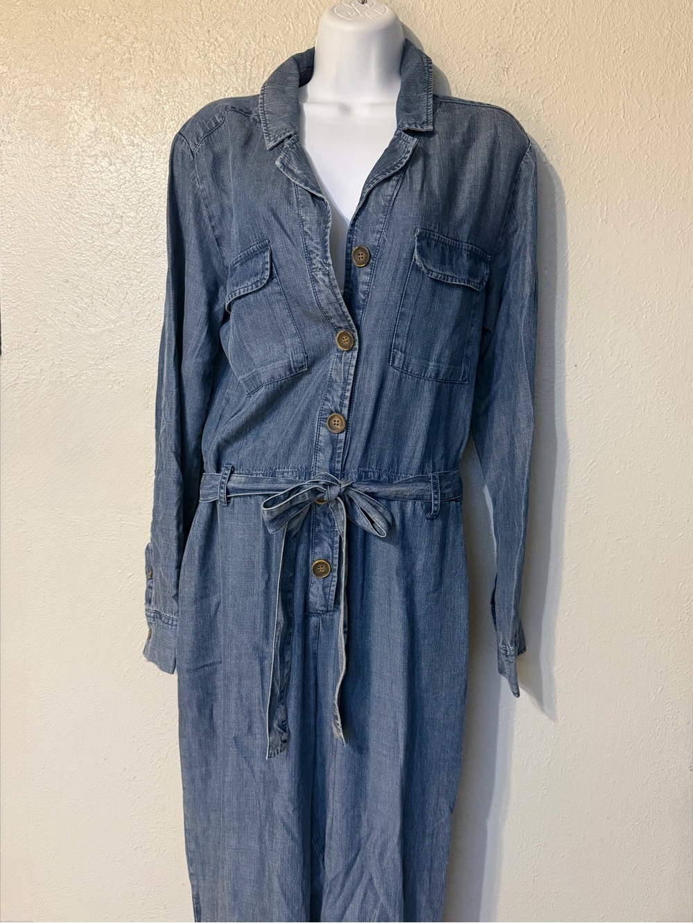 NWT Velvet Heart Blue Chambray Tencel Jumpsuit Sz Medium - Picture 5 of 10